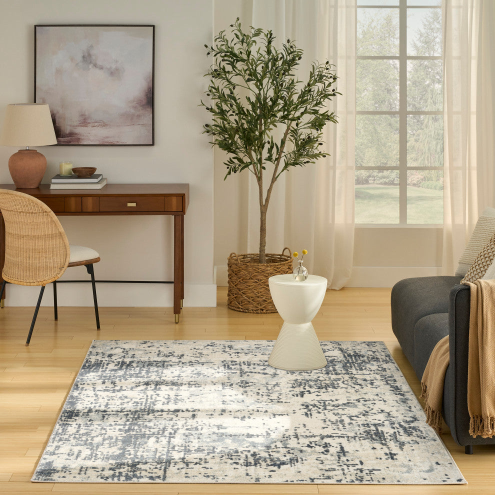 Nourison Quarry 6' x 9' Ivory Grey Modern Indoor Rug