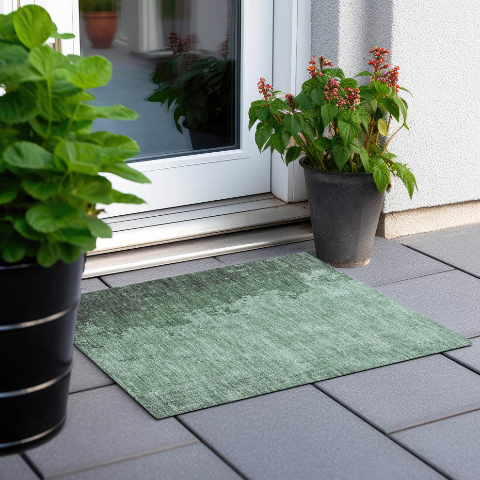 Machine Washable Indoor/Outdoor Chantille ACN1912 Teal 1'8" x 2'6" Rug
