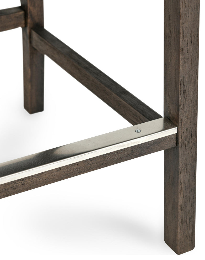 Castaic Stool by Kosas Home, Charcoal Gray, Counter Height