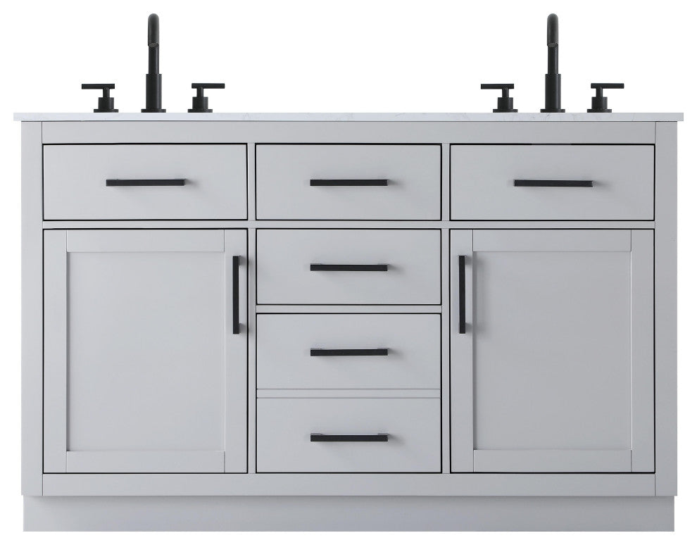 Home Living 54" Double Bathroom Vanity, Grey