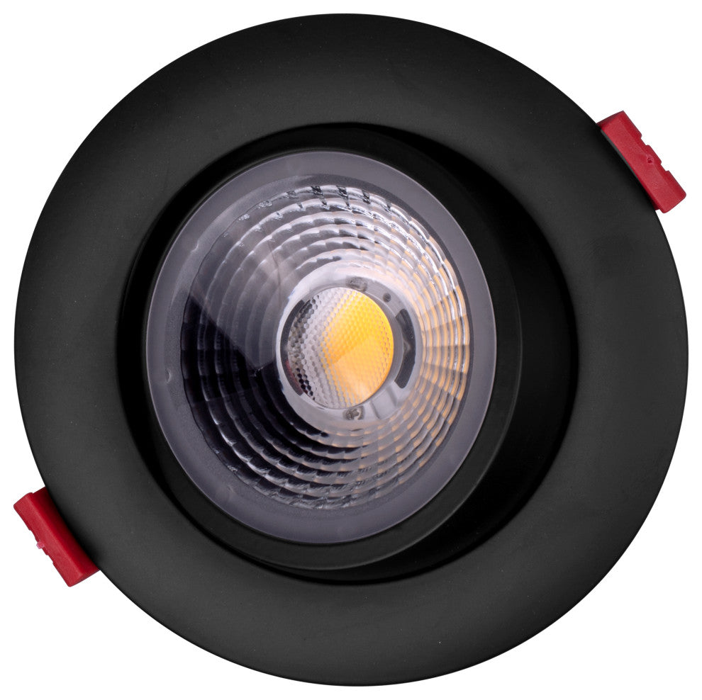 4" LED Gimbal Recessed Downlight, Black, 2700k