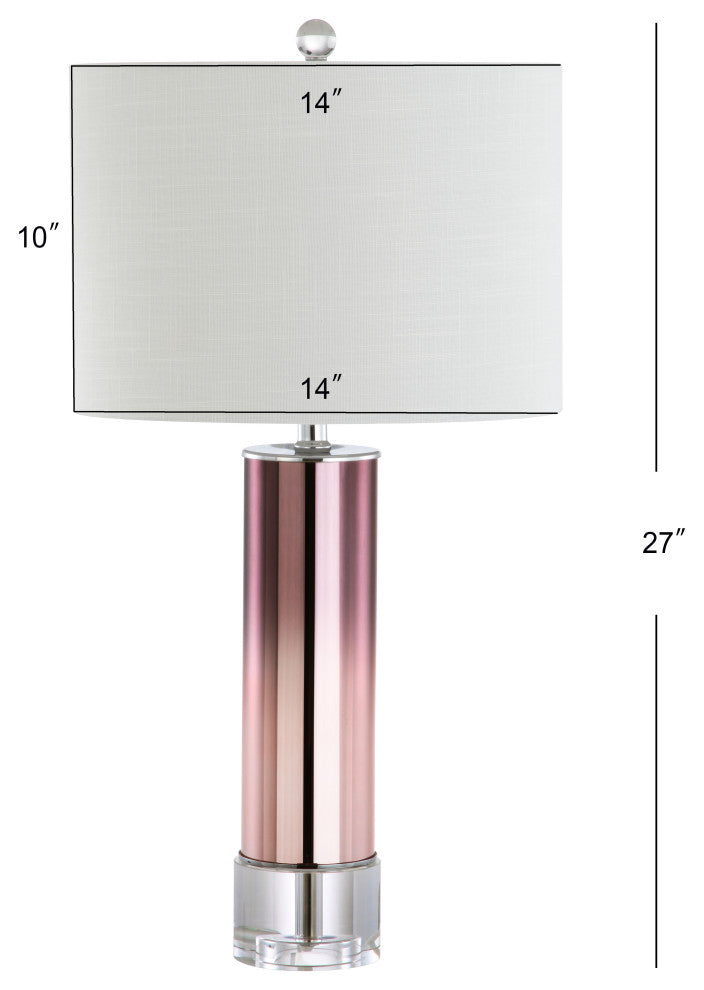 Edward Glass and Crystal LED Table Lamp, 27"
