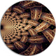 Dark Brown Fractal Flower Pattern, Floral Round Metal Wall Art, 36"