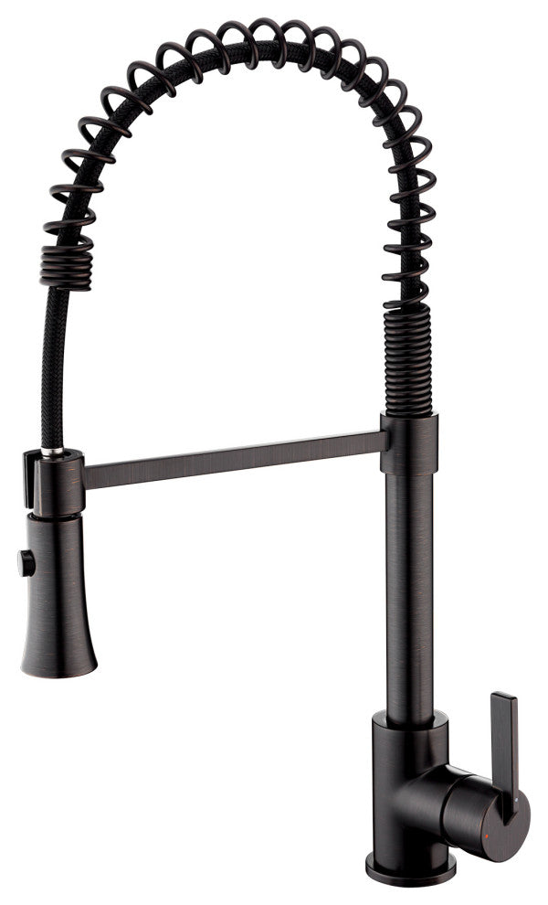 Luxier KTS13-T Single-Handle Pull-Down Sprayer Kitchen Faucet, Oil Rubbed Bronze