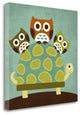 "Three Owls On Turtle" By Nancy Lee, Giclee Print on Gallery Wrap Canvas