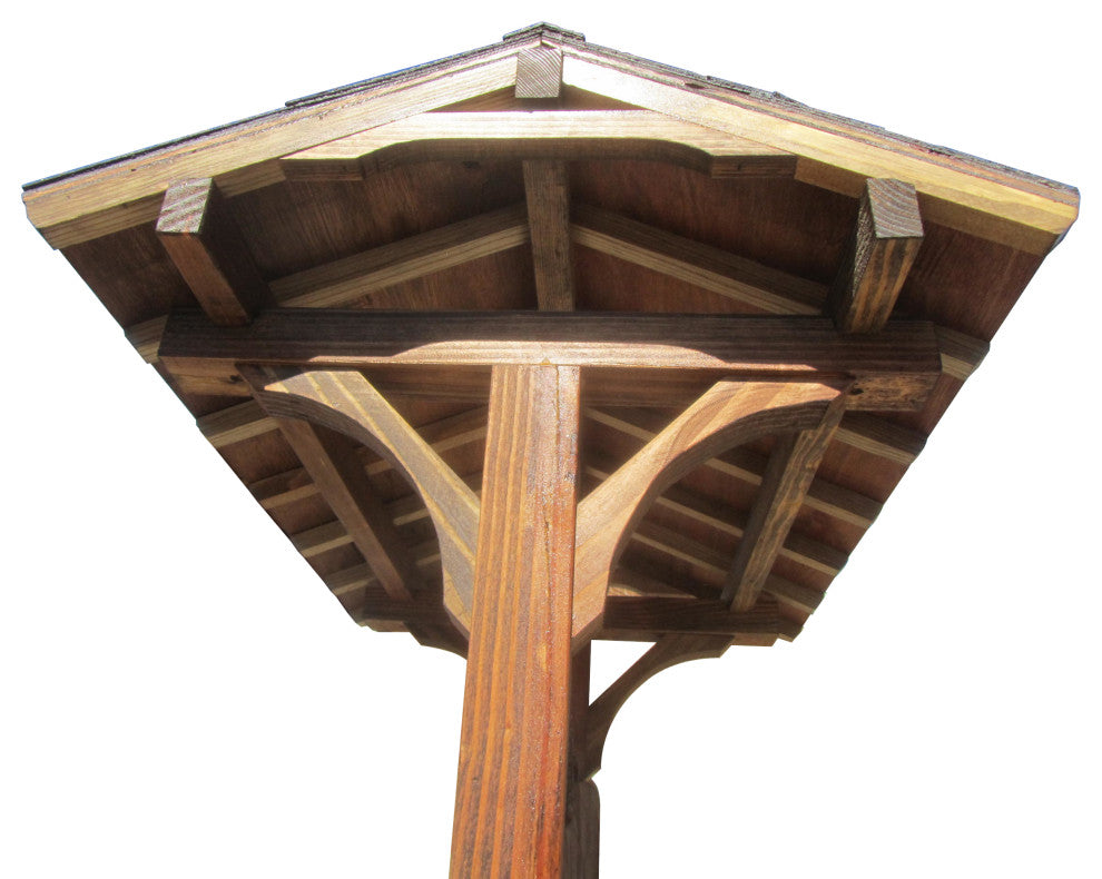 SamsGazebos Wishing Well Style Wood Planter with Composite Shingle Roof 4-1/2 ft