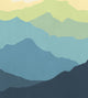 Mountain Mural Wall Art Peel and Stick Vinyl Wallpaper, Navy/Yellow, 24"x96"
