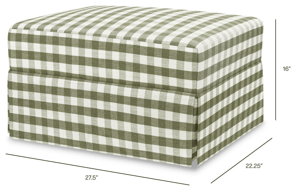 Crawford Gliding Ottoman, Moss Green Gingham