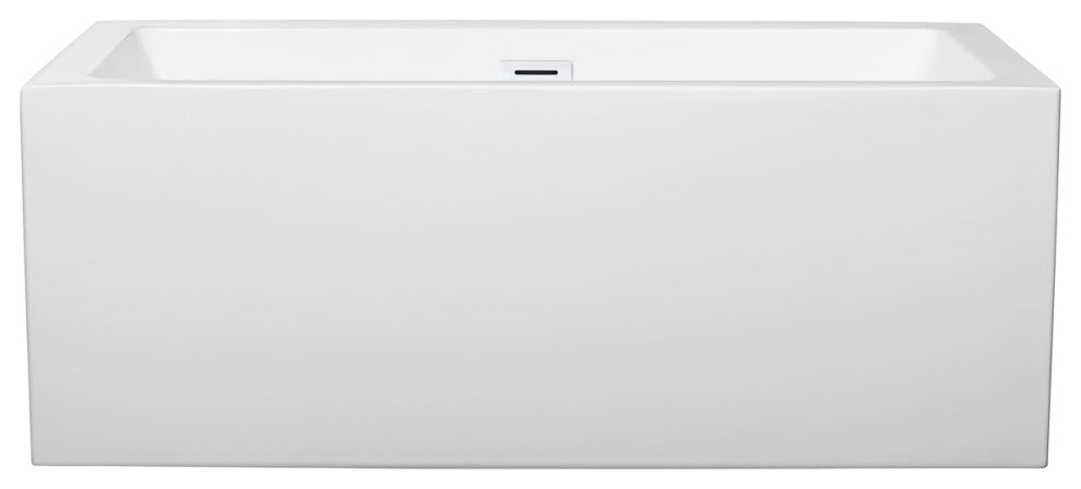 Melody 60" Freestanding White Bathtub, Shiny White Drain