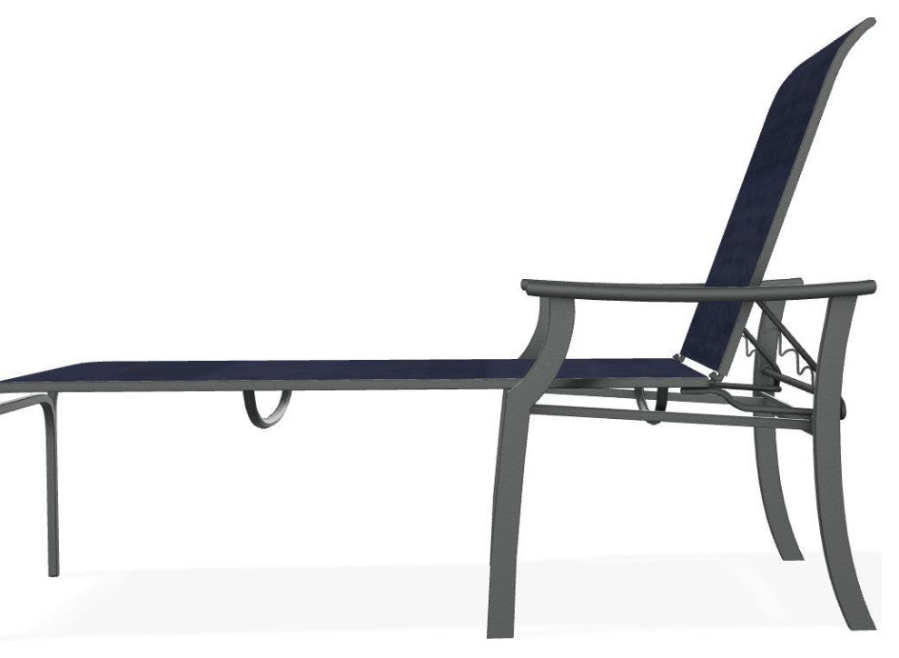 St. Catherine Sling 4-Position Outdoor Chaise Lounge, Collect Indigo/Graphite