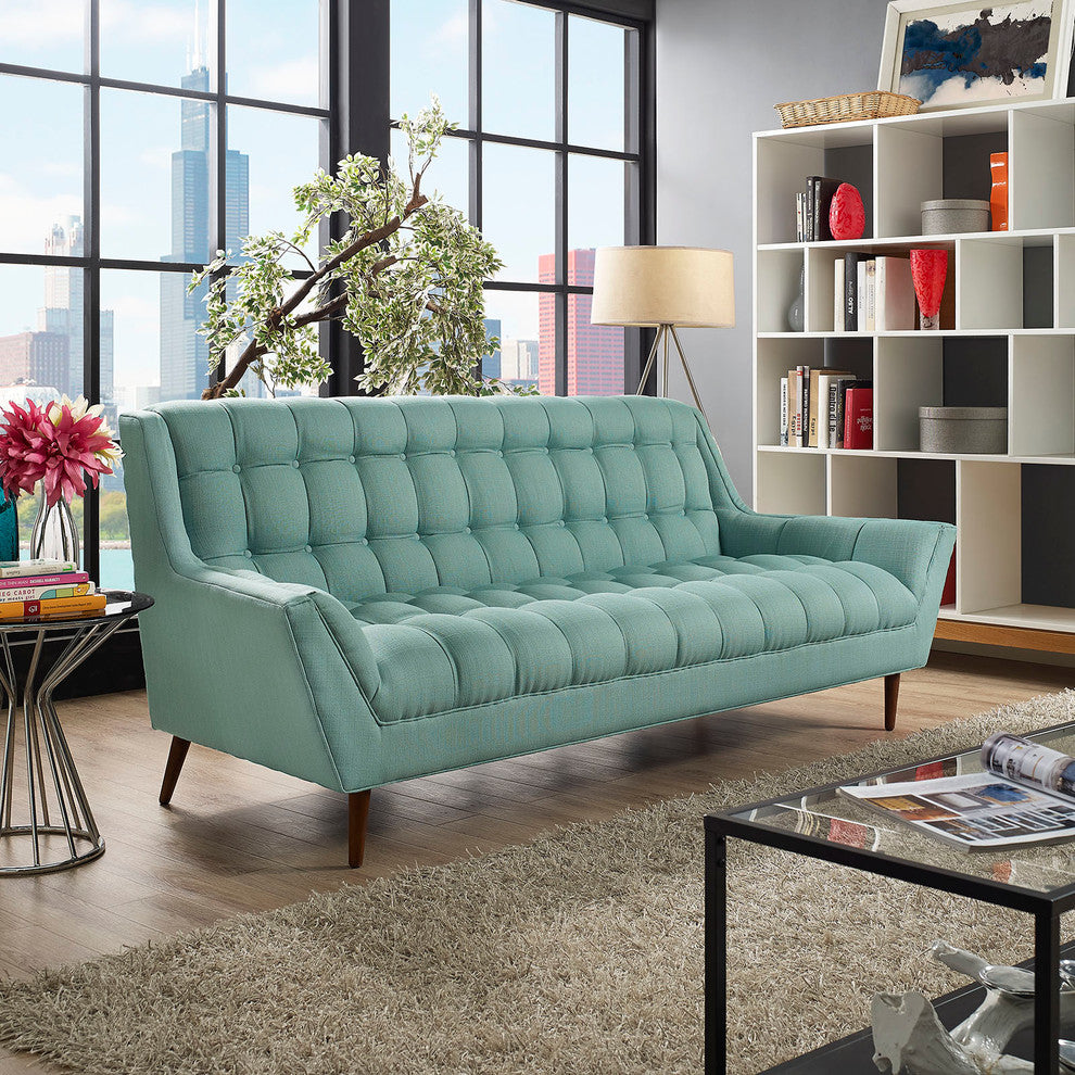 Modern Contemporary Fabric Sofa , Blue, Fabric