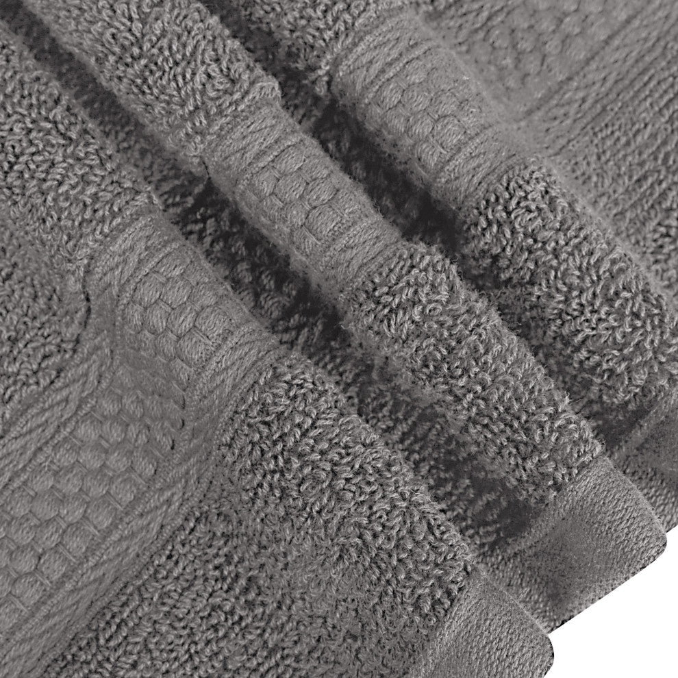 A1HC Hand Towel 6-Piece Set, 100% Ring Spun Cotton, Charcoal