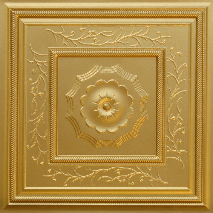 24"x24" Faux Tin Ceiling Tiles, Glue-up or Drop-in, Set of 6, Antique Copper