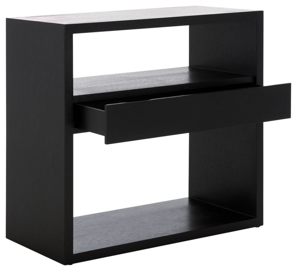 Safavieh Munson 2 Shelf 1 Drawer Console Table, Black