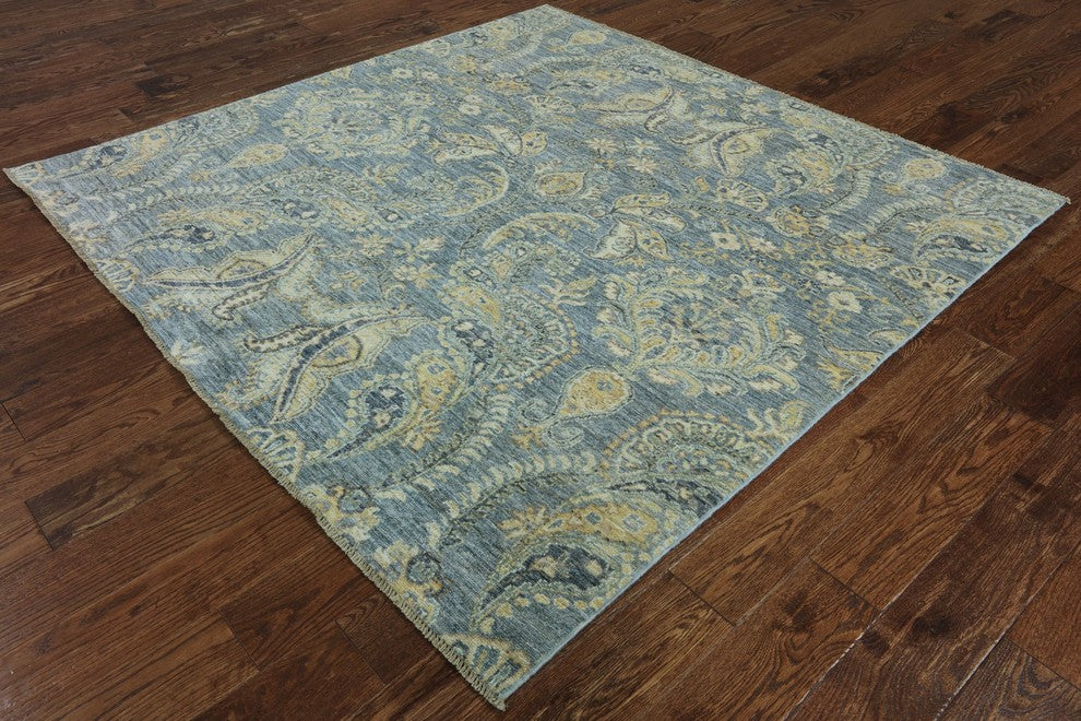 Suzani Design 6' Square Peshawar Quality Oriental Area Rug, W2562