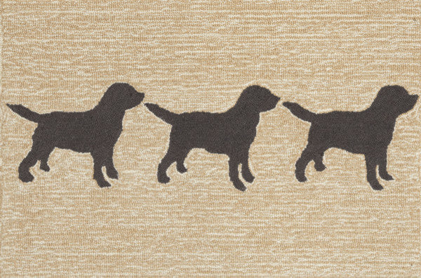 Frontporch Doggies Indoor/Outdoor Rug Black 1'8"x2' 6"