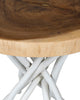 East at Main Merrill White Round Teakwood Accent Table