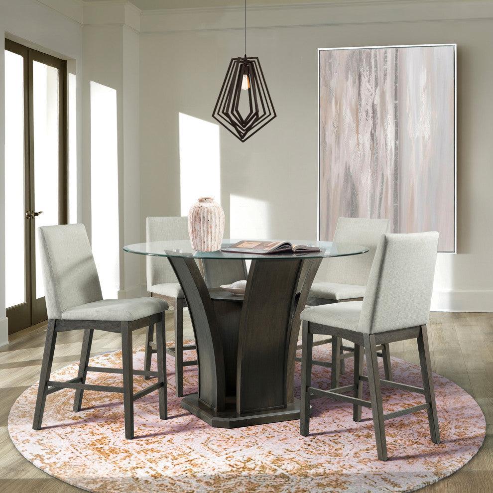 Simms Counter Height Side Chair Set, Walnut