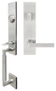 Tokyo Lever, Tubular Entry Handleset, Left Hand Reverse, Satin Stainless Steel
