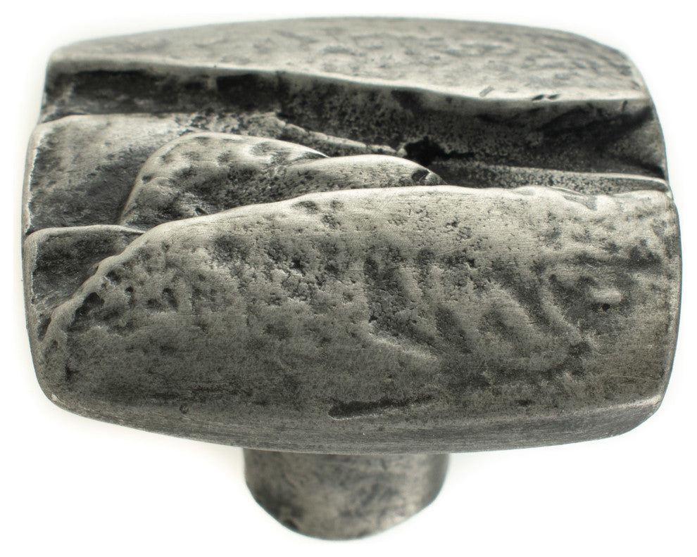 Hidden Stones Pewter Cabinet Hardware Knob, Vintage Pewter