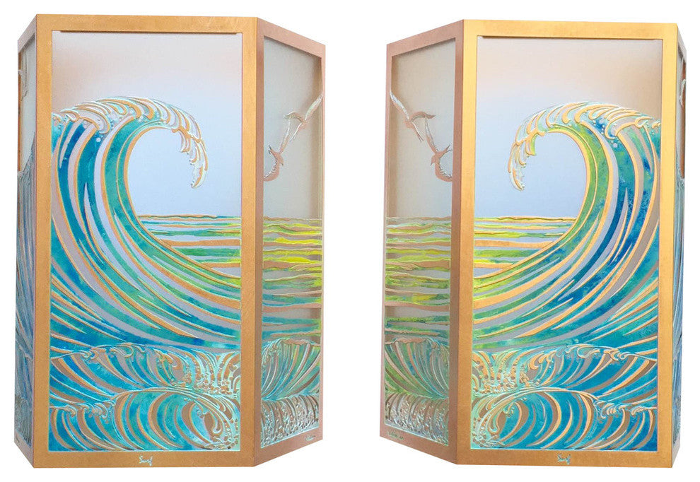 Surf Sconce 12" Patina Finish, Left