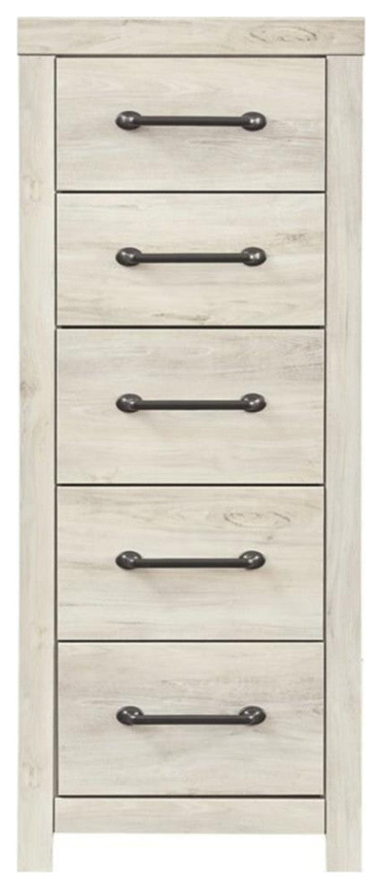 Signature Design by Ashley Cambeck Narrow 5 Drawer Chest in Whitewash