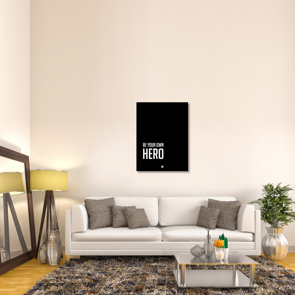 "Be Your Own Hero Poster Black" Fine Art Print