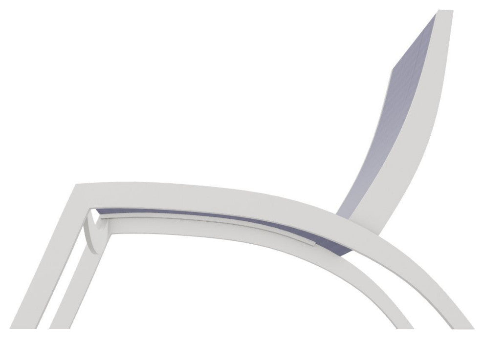 Dune Sling Stackable Outdoor Hydro-Lounge Chaise, Breeze/Snow