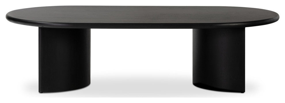 Paden Large Coffee Table Aged Black Acacia, Aged Black Acacia Solid