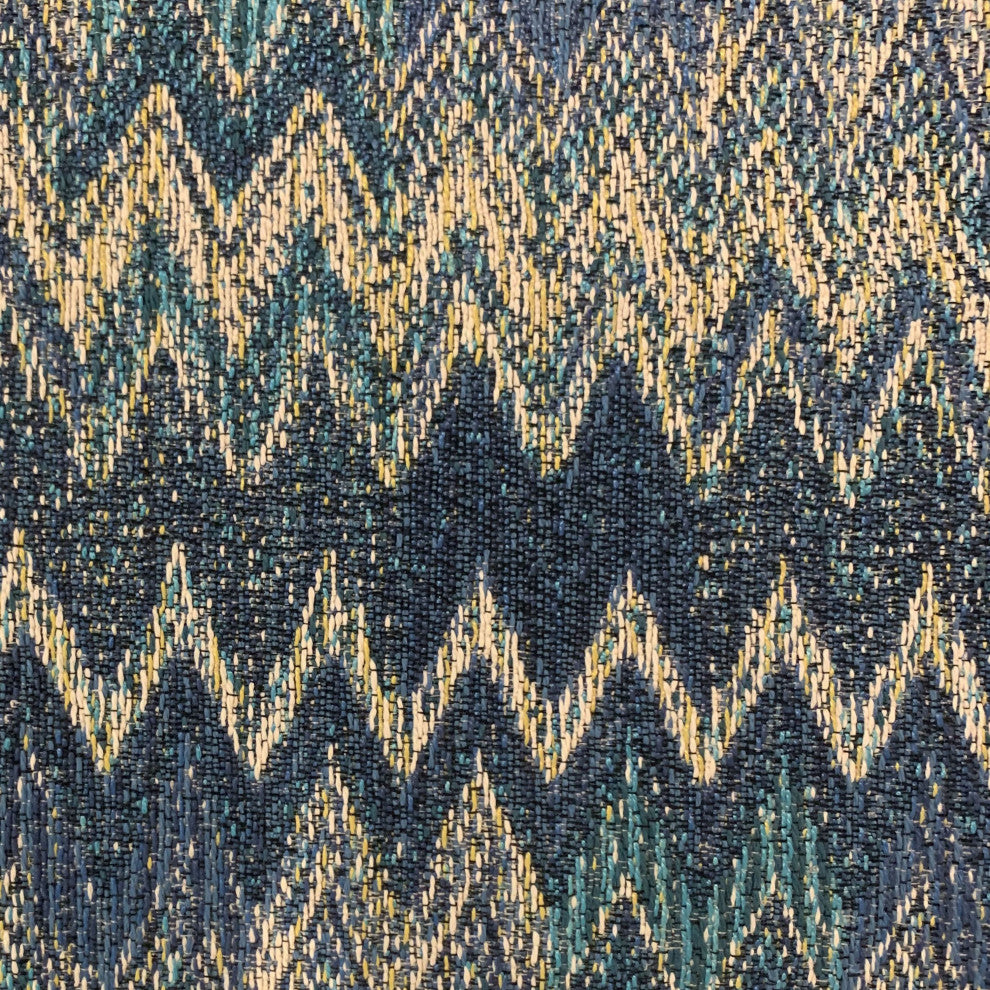 Plutus Blue Wave Chevron Luxury Throw Pillow, 26"x26"