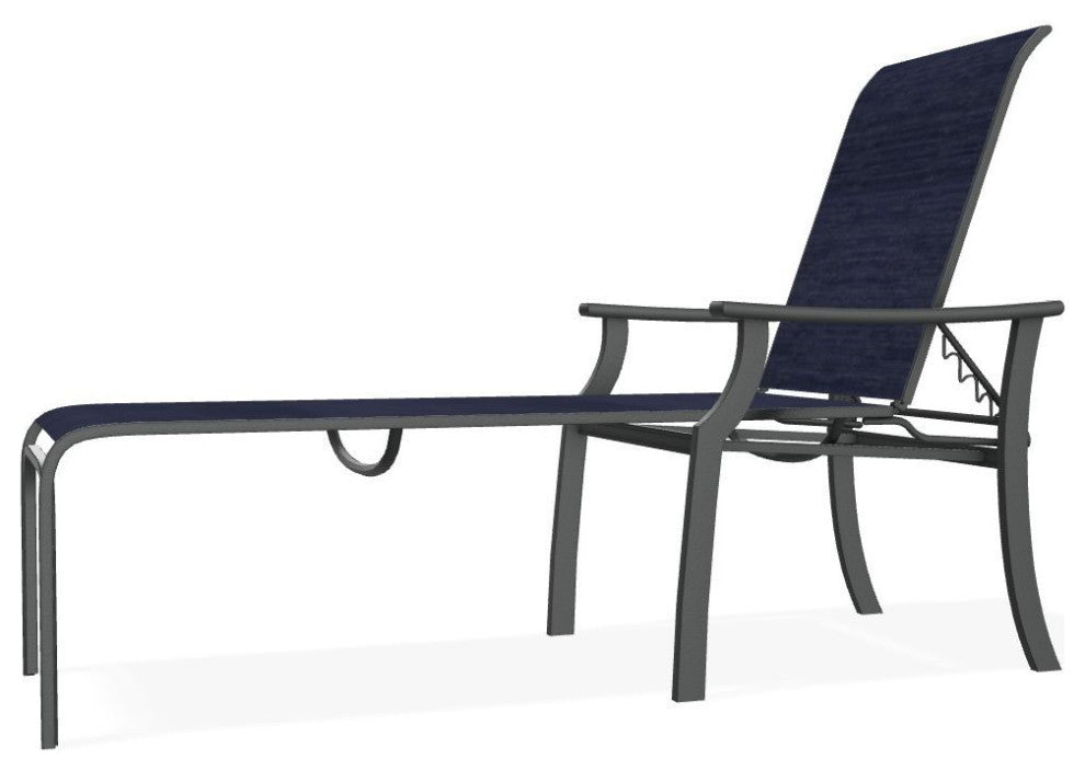 St. Catherine Sling 4-Position Outdoor Chaise Lounge, Collect Indigo/Graphite