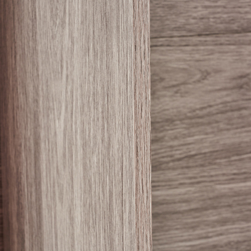 GDF Studio Eloise Mid Century Finished Faux Wood Bookcase, Gray Oak