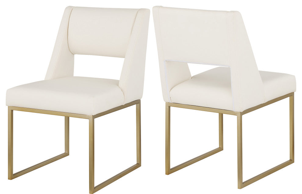 Jayce Faux Leather Dining Chair, Set of 2, Cream