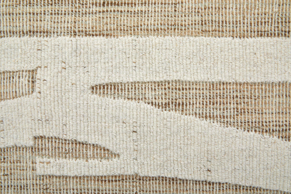 Peconic T8009 Modern/Industrial/Casual Area Rug, Tan/Ivory, 2'x3'