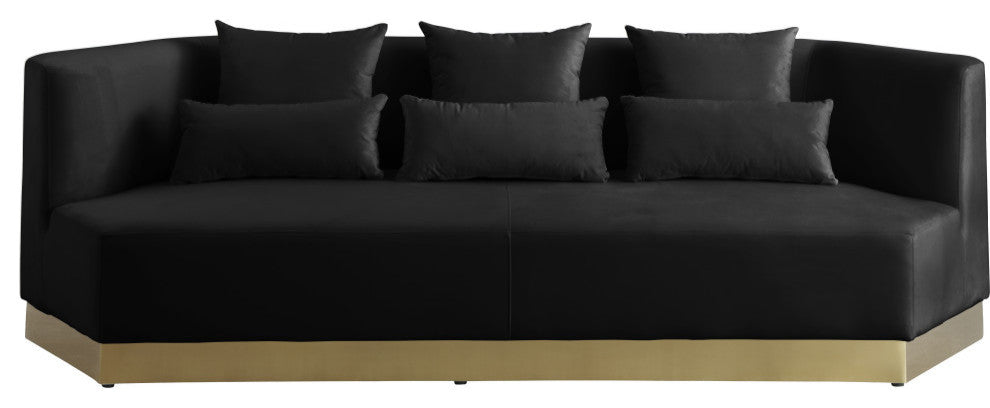 Marquis Velvet Upholstered Set, Black, Sofa