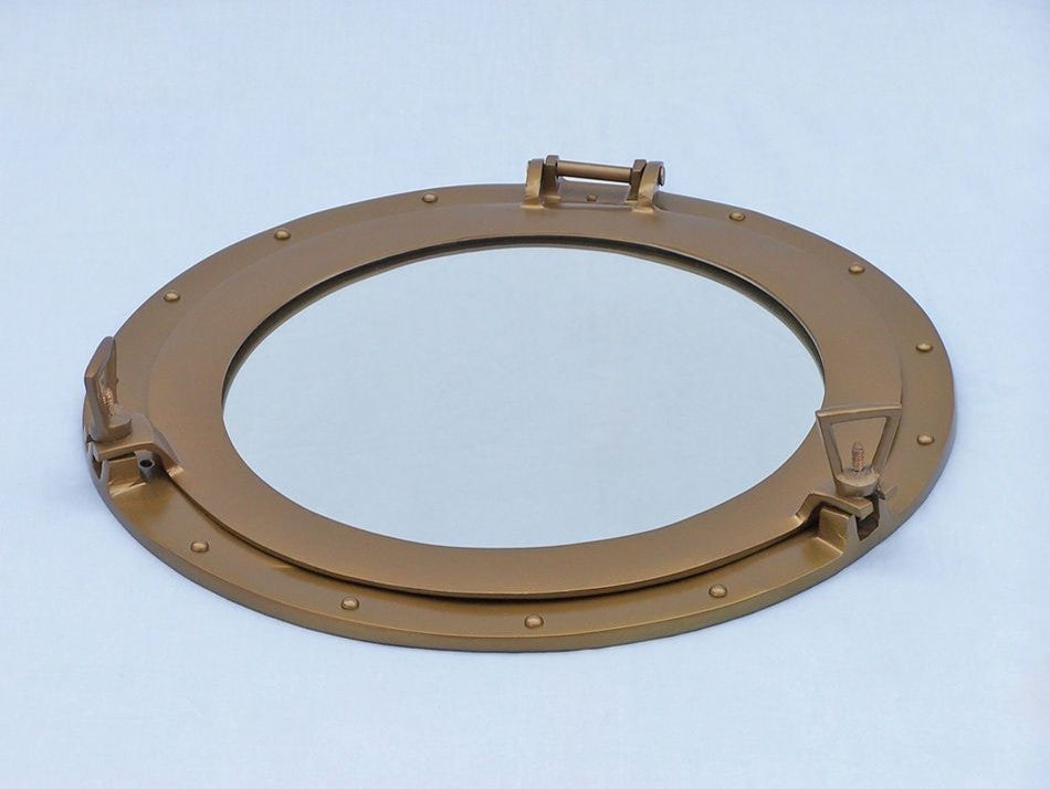 Deluxe Class Antique Brass Porthole Wndow 24'', Porthole Decoration, Nautical