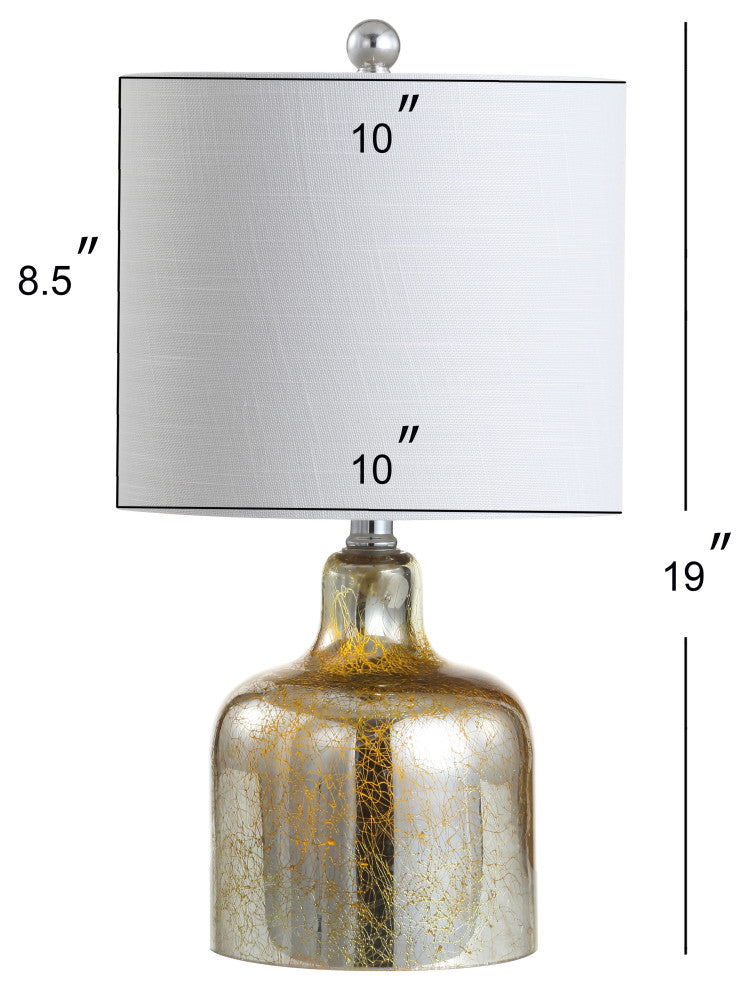 Gemma 19" Glass Bell Led Table Lamp, Gold