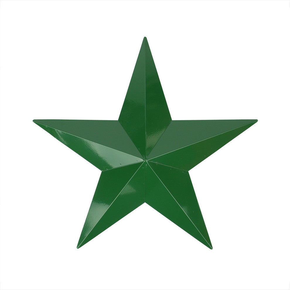Country Rustic Star Indoor/Outdoor Wall Decoration, Hunter Green, 3'