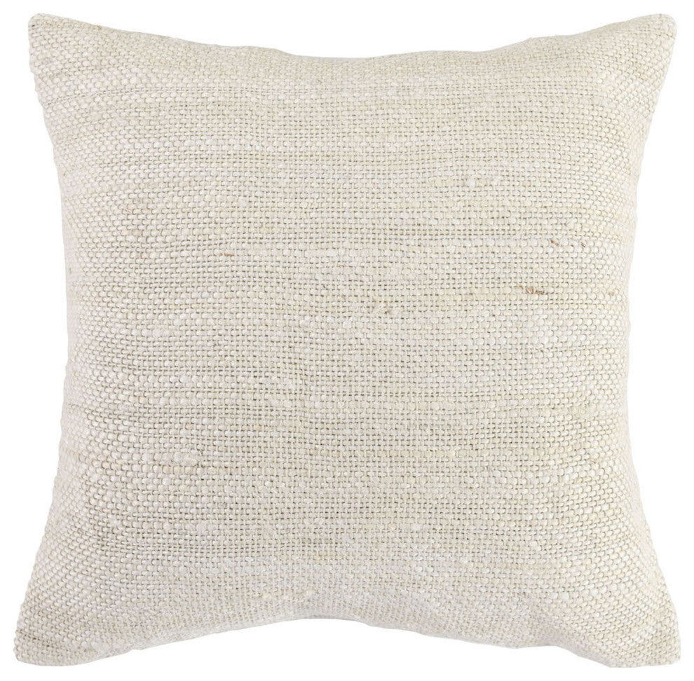 Halter Jute Hand Crafted Throw Pillow, 22x22