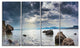 "Black Seas in Crimean Peninsula Panorama" Seascape Wall Art, 4 Panels, 48"x28"