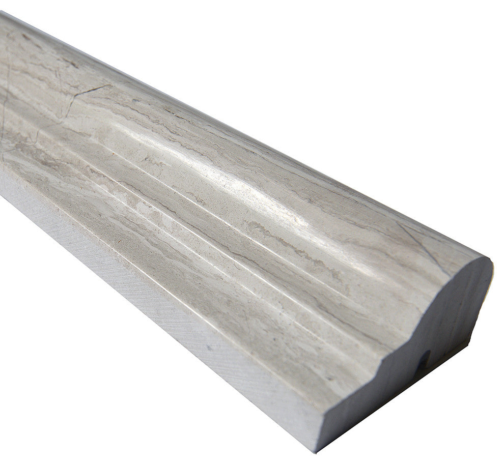 12"x2" White Oak Marble Moulding, Chair Rail Moulding, Polished, Set of 10