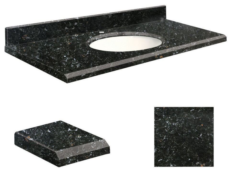 Quartz 25"x22" 1 Sink Vanity Top, Single Faucet Hole, Interlude, White Bowl