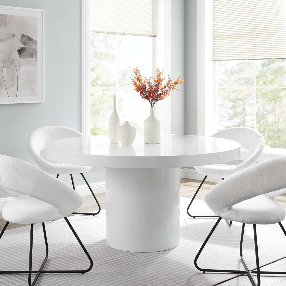Gratify 60" Round Dining Table, White
