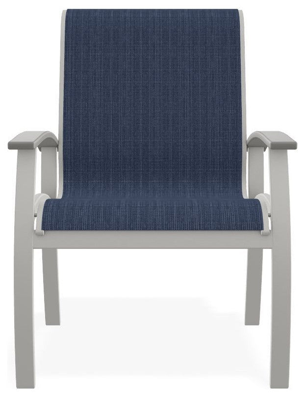 Belle Isle Sling Outdoor Dining Chair, Mavi/Snow