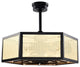 Neira 27" 6-Light Indoor Matte Black and Woven Rattan Ceiling Fan