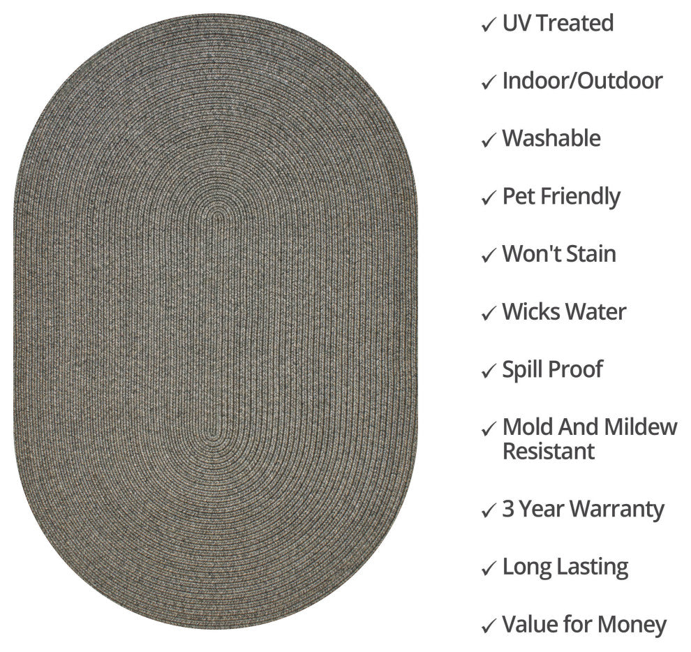 Homespice Decor 27 x 45" Oval Smoke Ultra Durable Braids