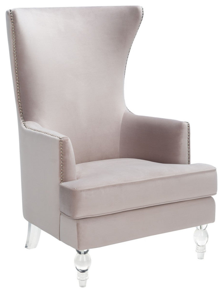 Safavieh Couture Geode Modern Wingback Chair, Pale Taupe