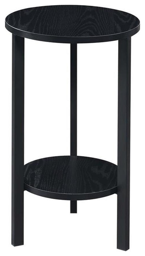 Convenience Concepts Graystone 24-Inch Plant Stand in Black Wood and Metal Frame