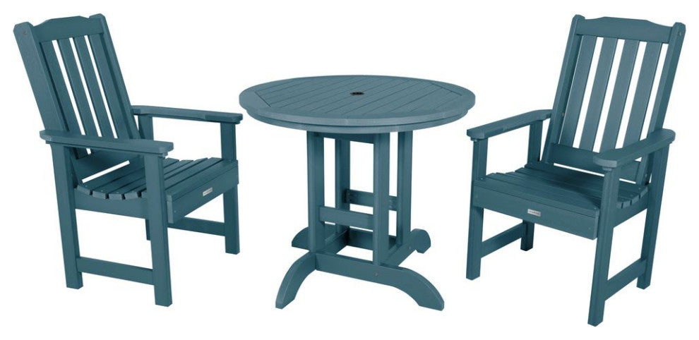 Lehigh 3-Piece Round Dining Set, Nantucket Blue