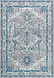 Modern Persian Vintage Medallion Area Rug, Slate, 12 X 18